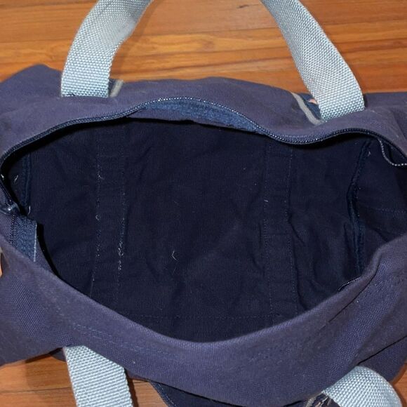 Birddogs Navy Blue Cotton Canvas Gym Duffle Bag 16x11 Preppy Travel - Picture 9 of 11